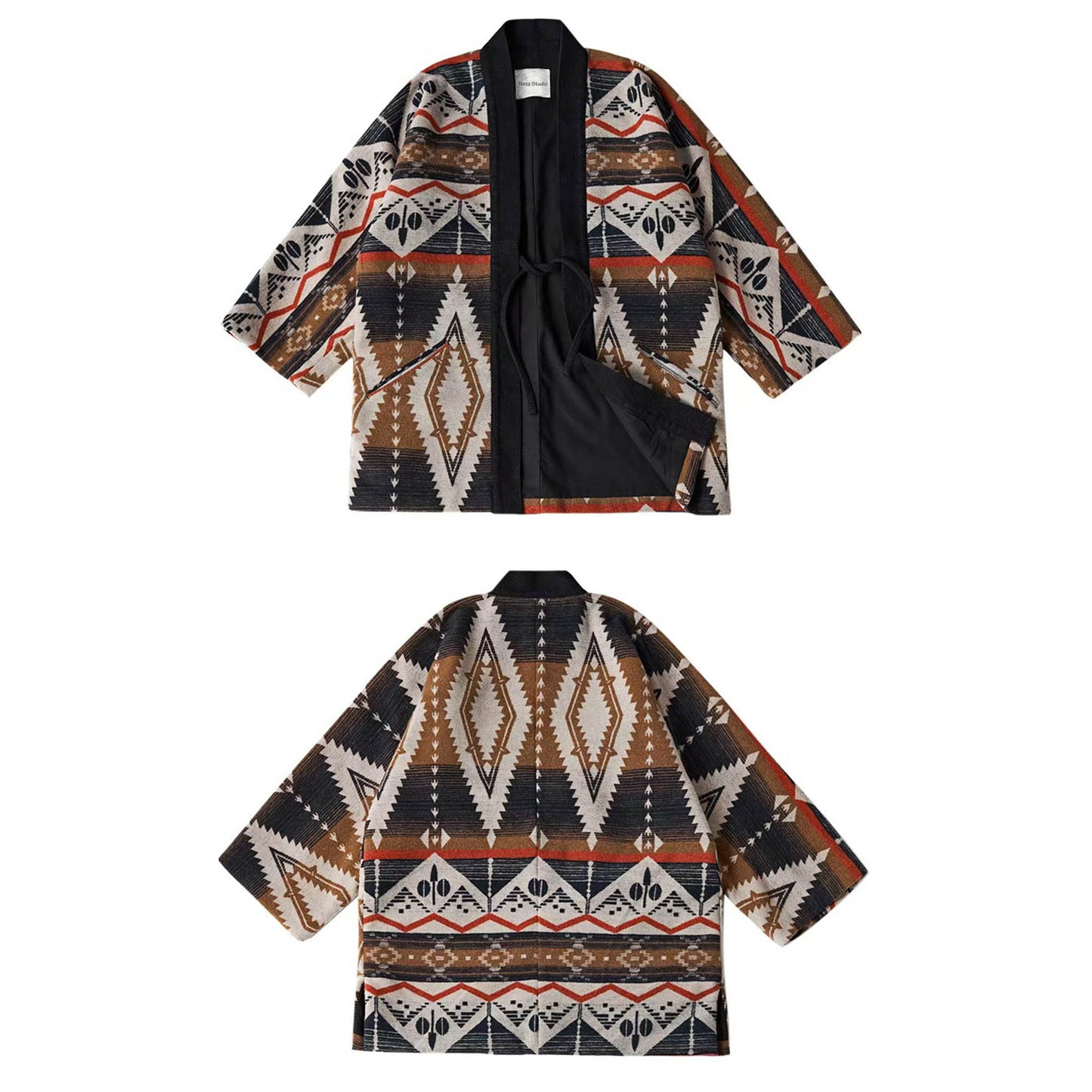 Men's kimono Indiana motif kimono coat kimono jacket winter kimono coat retro style kimono jacket