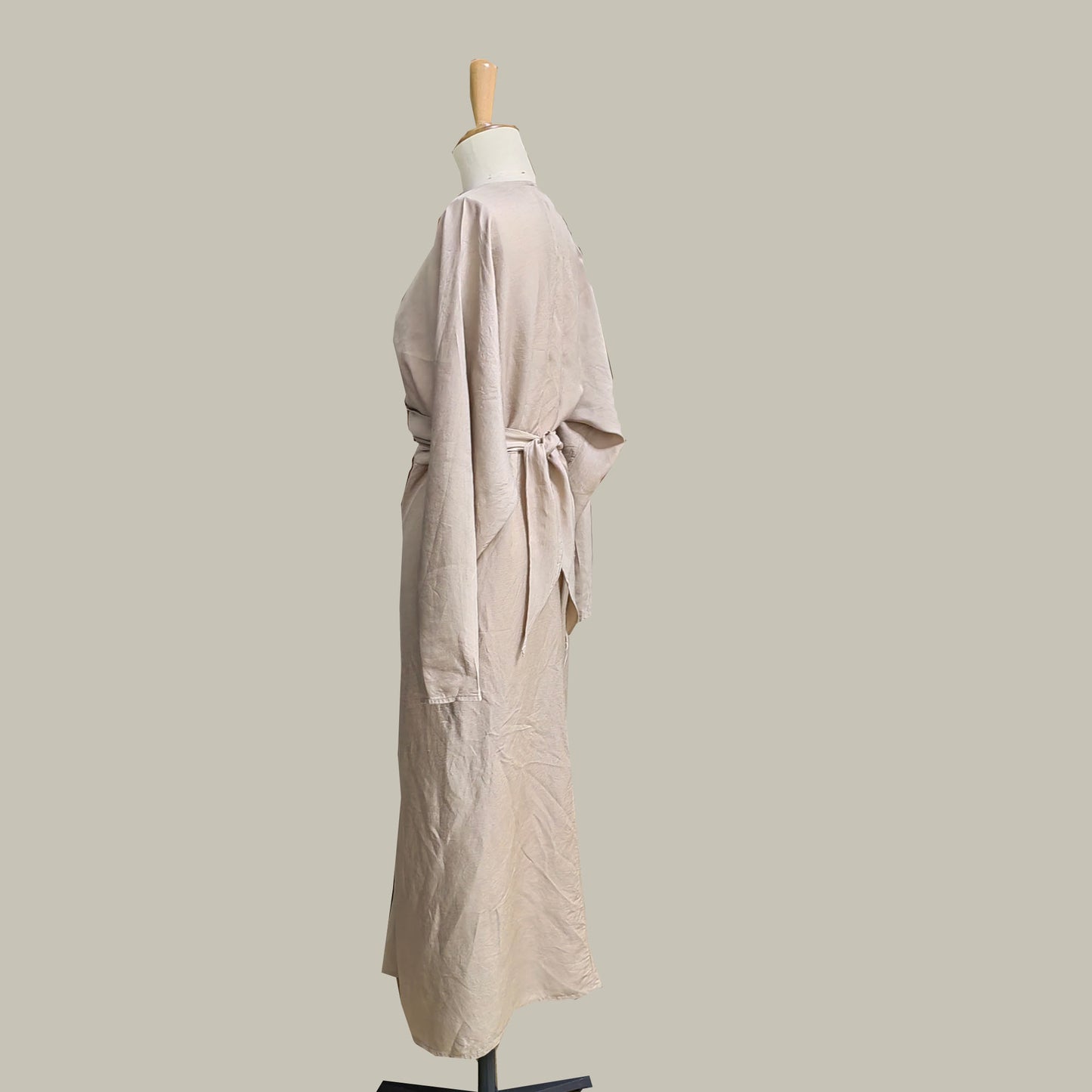 Linen Tencel dress front wrap cross over dress v neck linen dress long sleeves dress