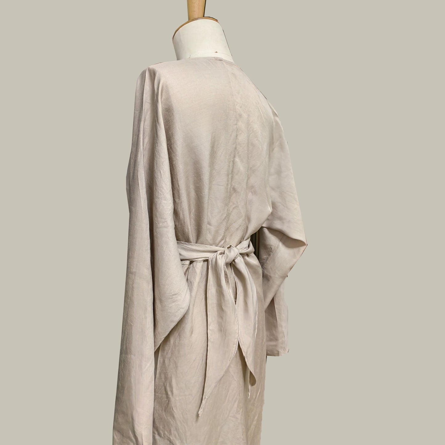 Linen Tencel dress front wrap cross over dress v neck linen dress long sleeves dress