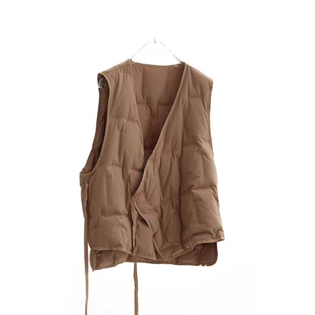 Down vest light weight down vest cross front over lapping design down weight