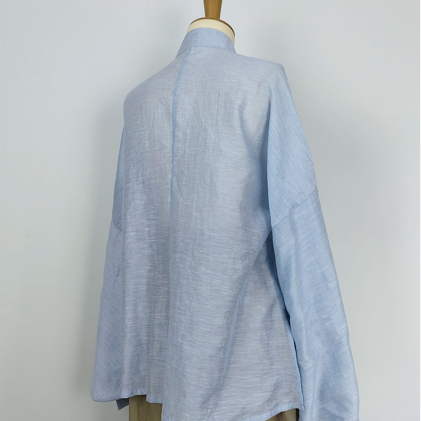 Curvy sleeves spring blouse tencel fabric Chinese style Ming dynasty style shirt