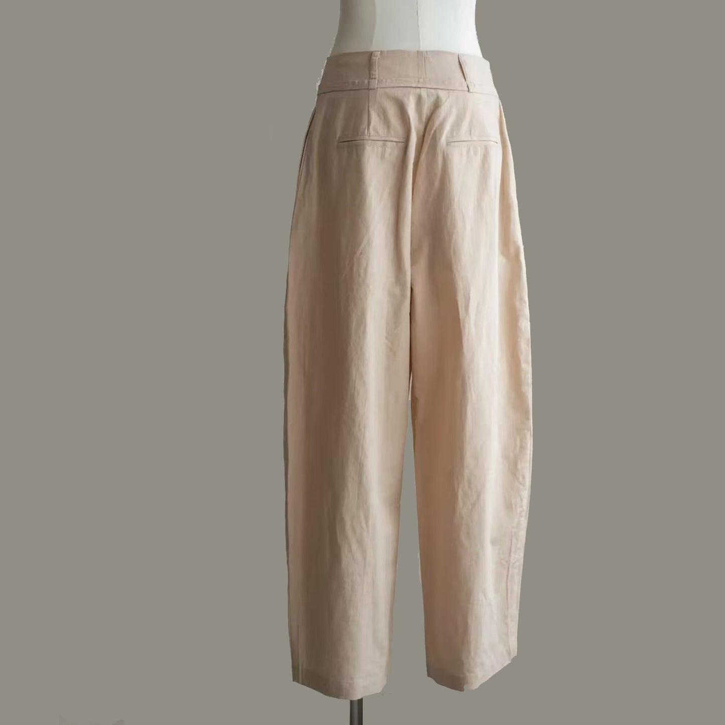 Cotton linen blended pants high waist pear-shaped body pants spring summer cotton pants