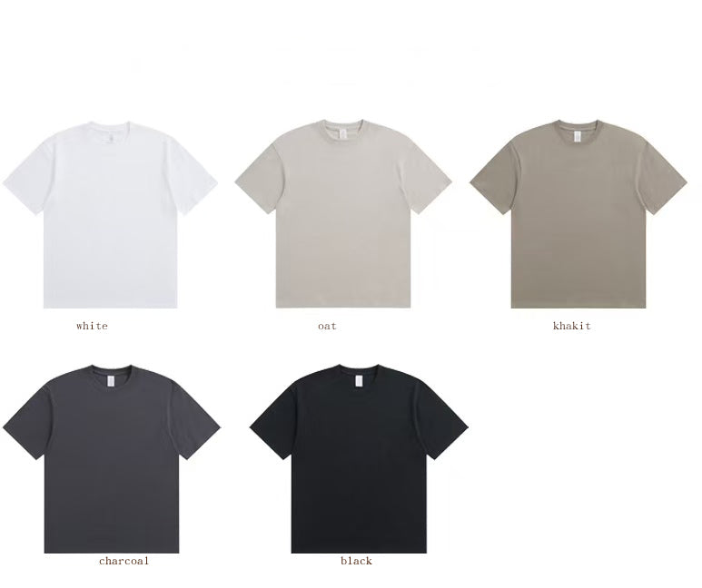 230g Retro style washed T shirt loose fit cotton soft t shirt