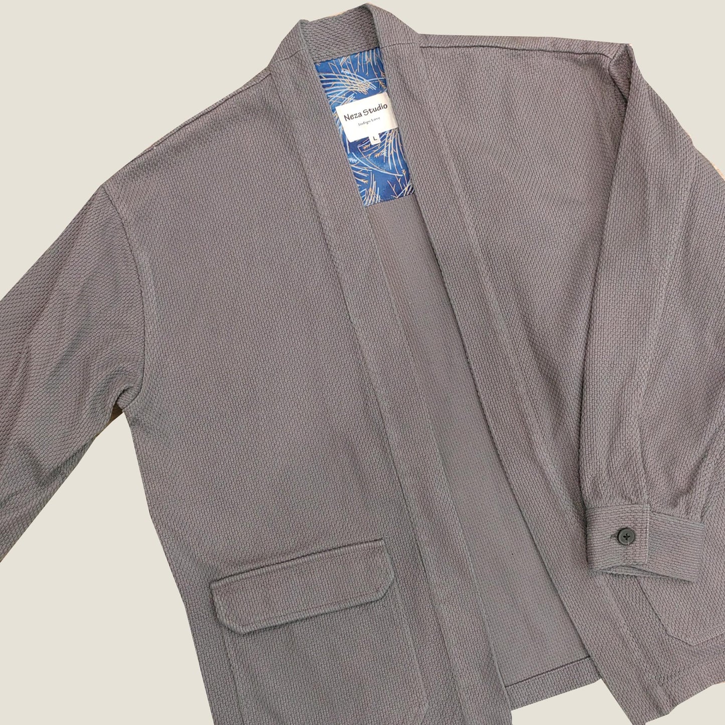 Sashiko kimono jacket Gray color thick cotton sashiko jacket casual kimono jacket unisex