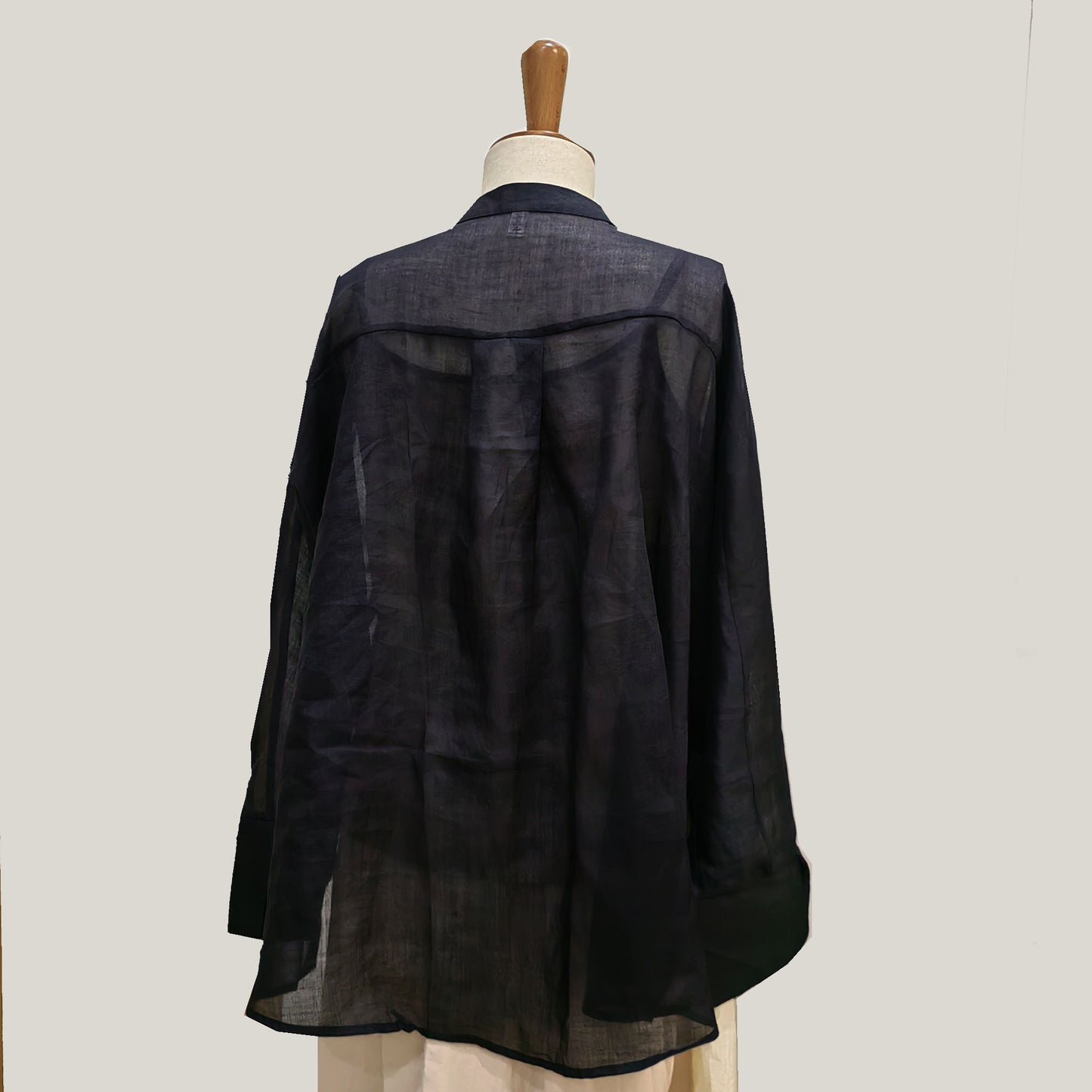 Black ramie loose fit top light weight ramie top women's ramie blouse