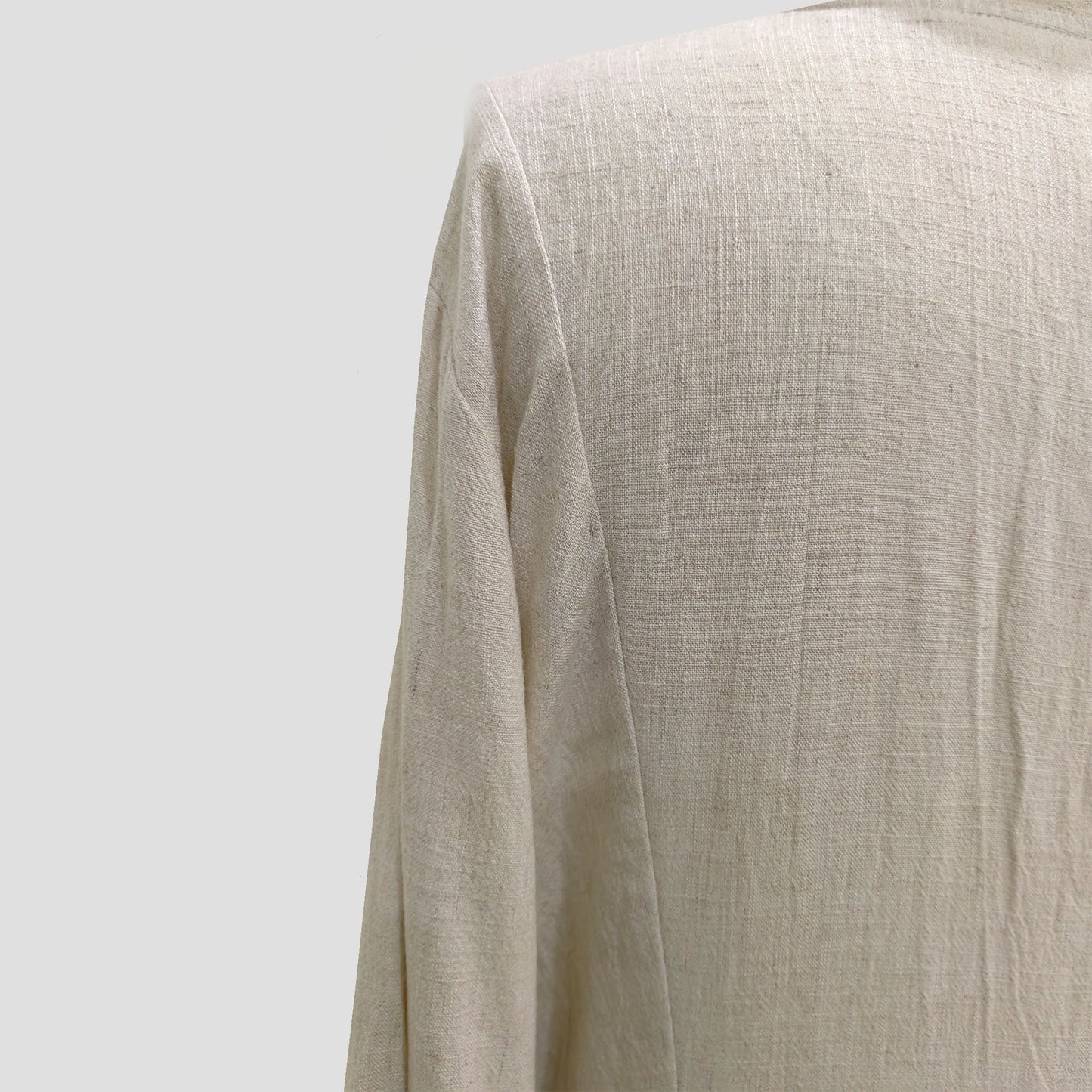 Linen retro style long dress 3 layers cotton ruffle hem long sleeves linen dress