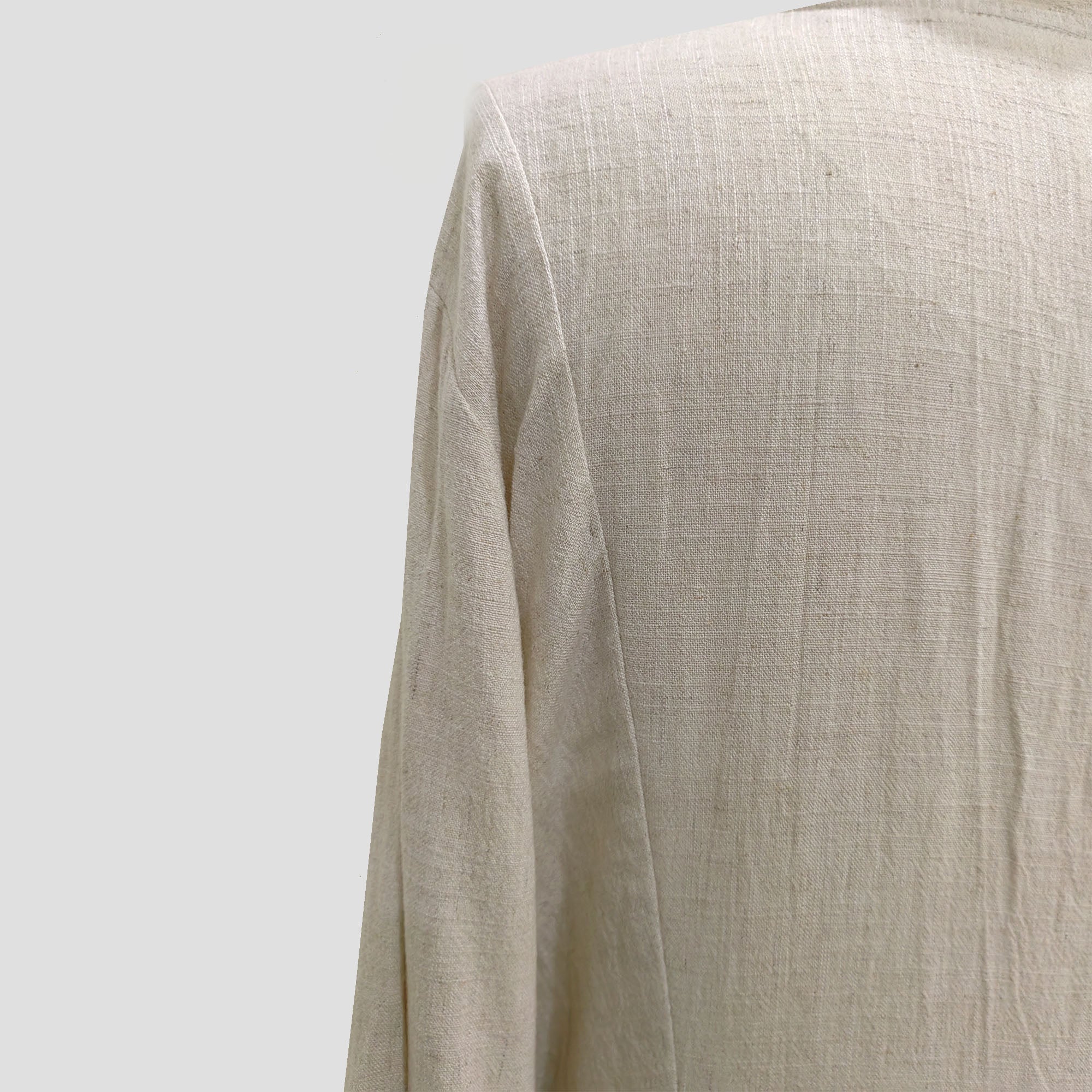 Linen retro style long dress 3 layers cotton ruffle hem long sleeves linen dress