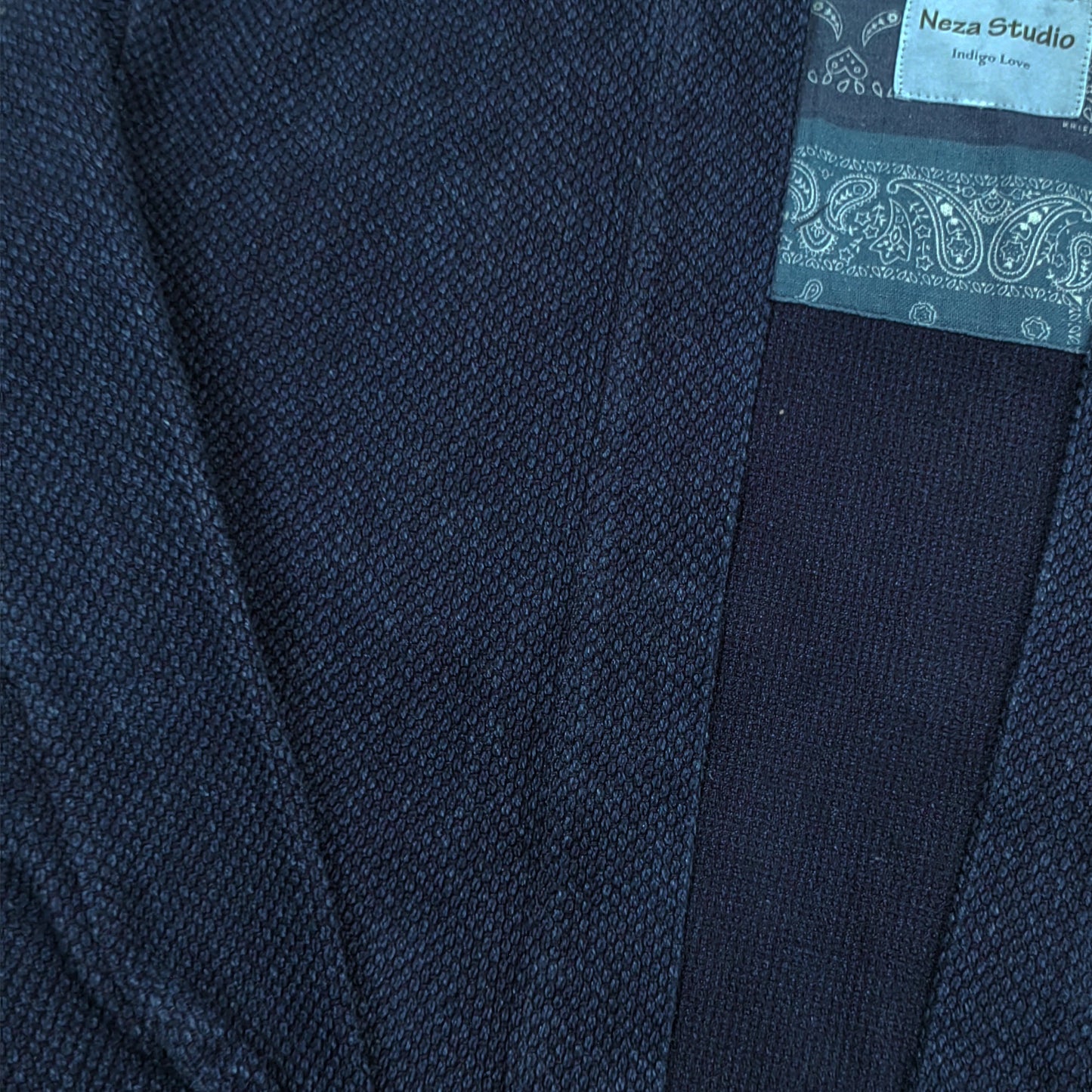 Kimono jacket Heavy sashiko cotton kimono plant dyed indigo color with sashiko embroidery details