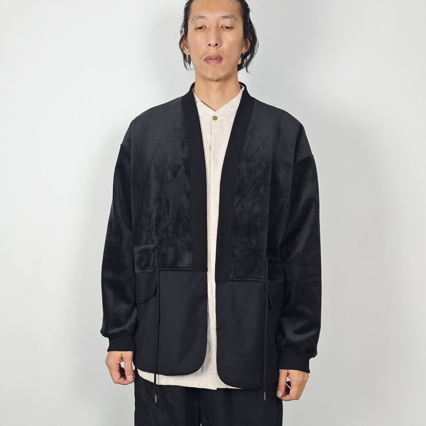 Unisex Kimono style jacket sweater mix with suit combine design top