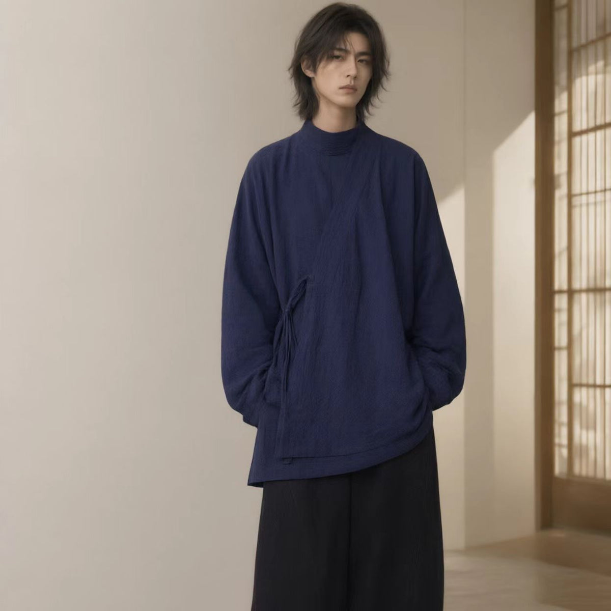High Collar Hanfu Unisex cotton Hanfu top Ming style