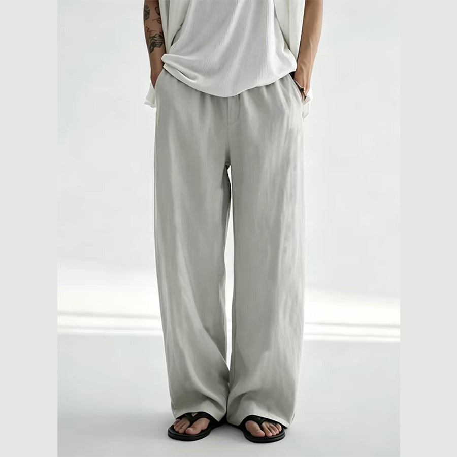 Tencel linen blended pants loose fit unisex pants