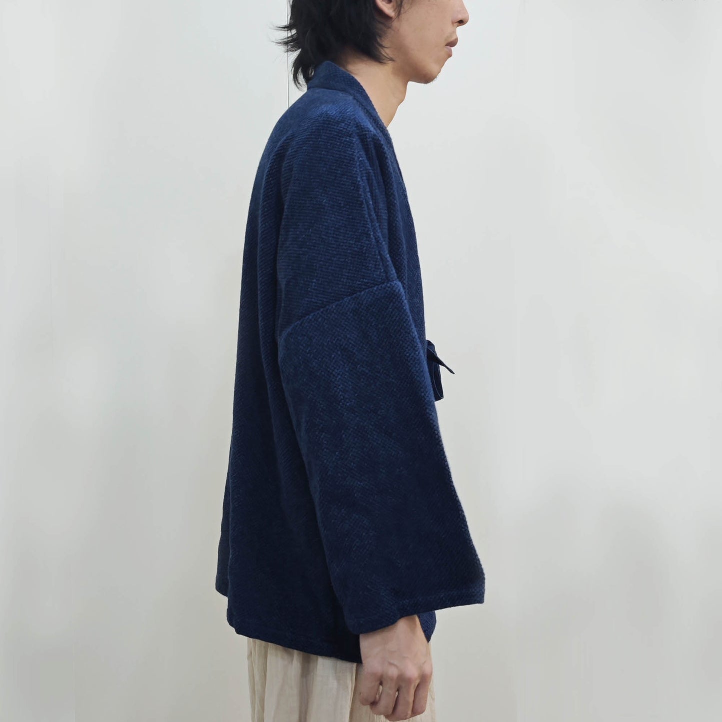 Indigo plant dyed kimono sashiko cotton kimono jacket natural woad dyeing kimono deep blue heavy sashiko cotton jacket