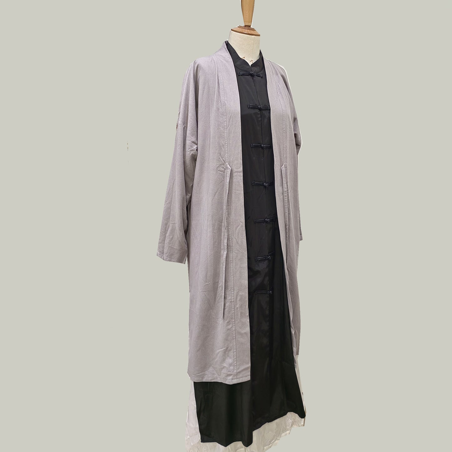 Cotton Hanfu top layer long cardigan cotton cardigan hanfu style top layer jacket Chinese style long shirt