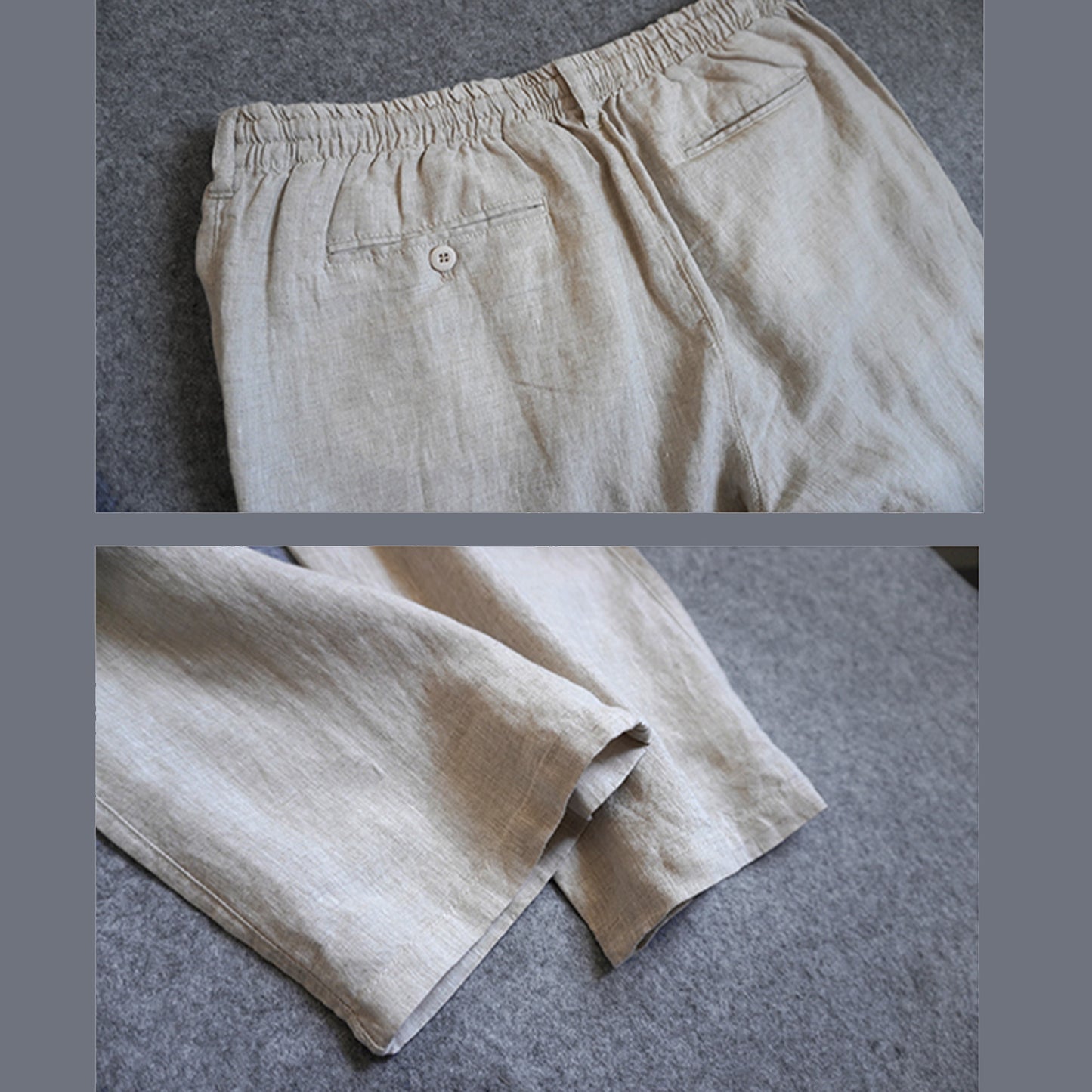 Washed Linen pants man's pants relax fit linen pants long loose fit comfy pants