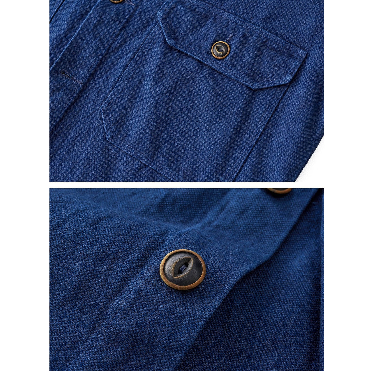 Natural Indigo dyeing jacket with 2 large pockets cotton indigo dye jacket natural blue woad dyeing jacket
