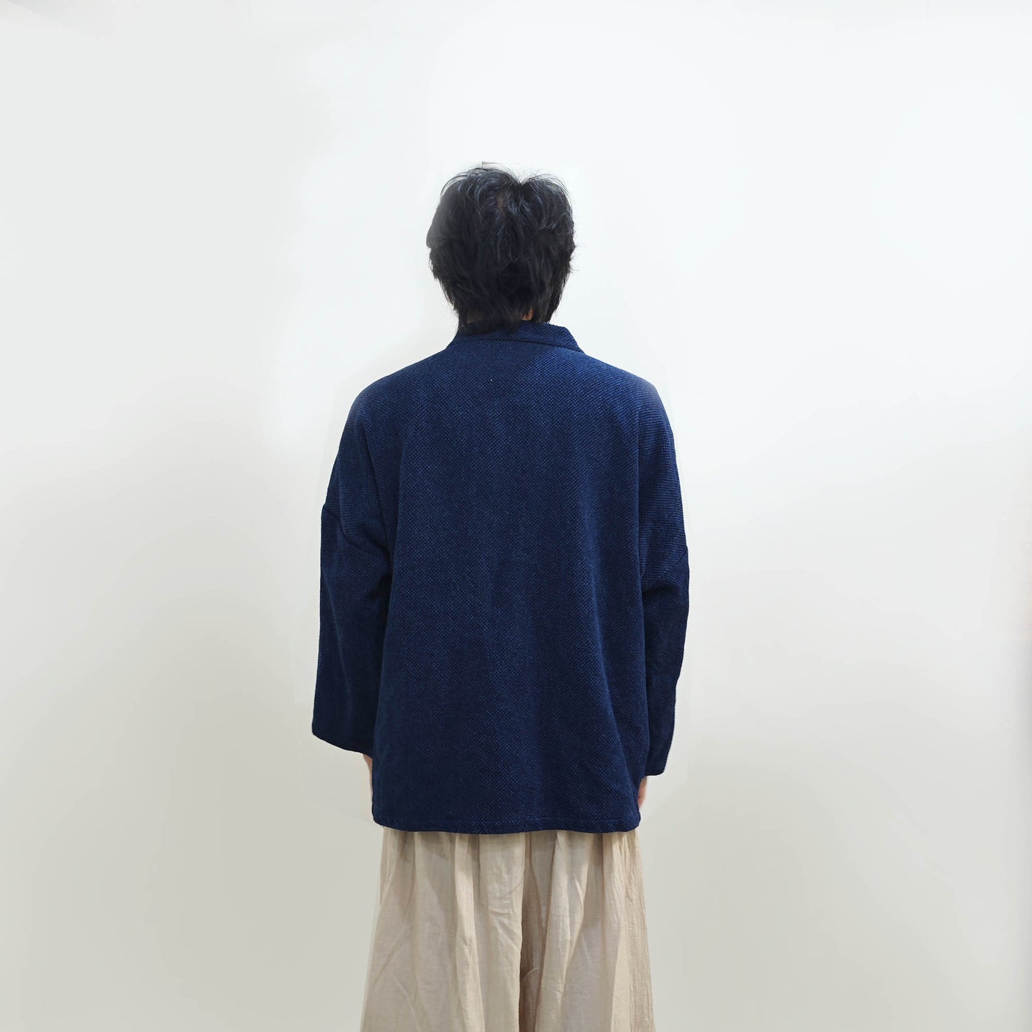 Indigo plant dyed kimono sashiko cotton kimono jacket natural woad dyeing kimono deep blue heavy sashiko cotton jacket