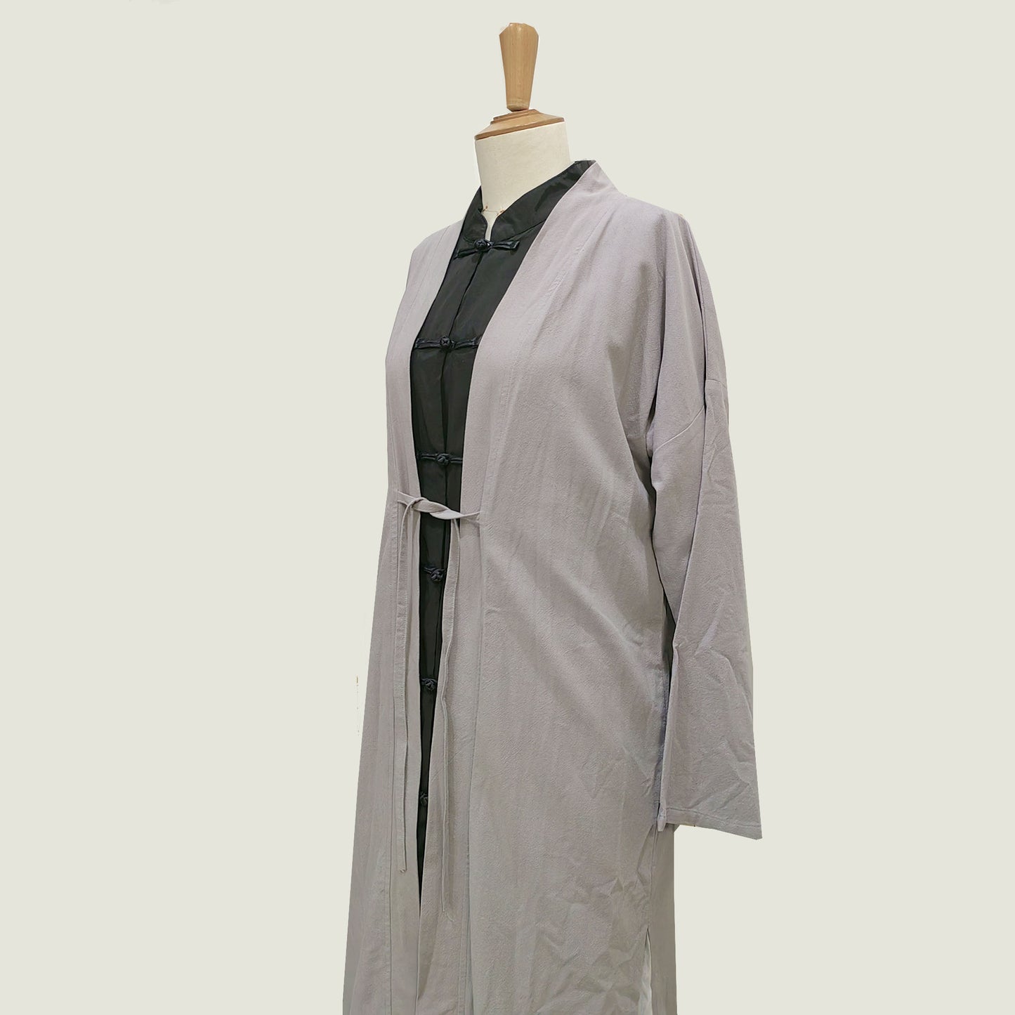 Cotton Hanfu top layer long cardigan cotton cardigan hanfu style top layer jacket Chinese style long shirt