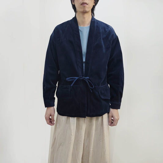 Natural Indigo dyed Kimono shirt cotton corduroy kimono shirt woad dyed corduroy kimono