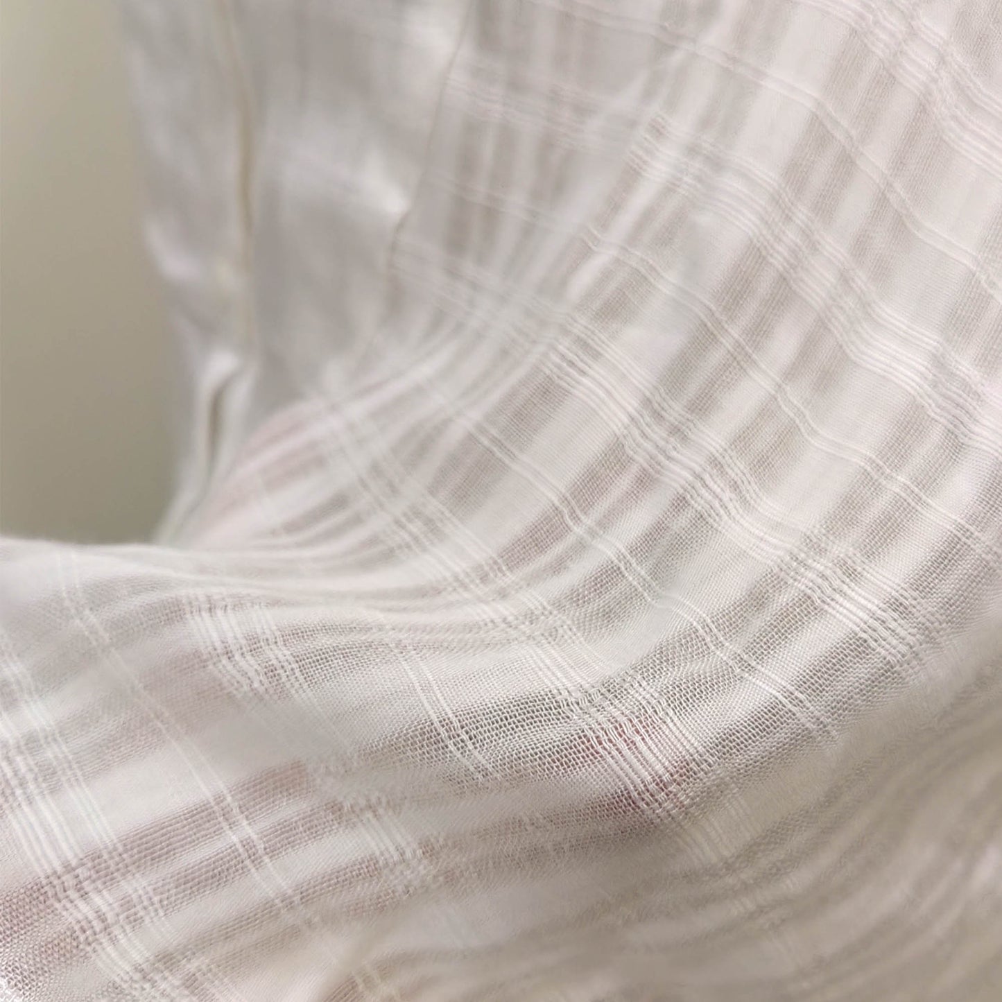 Light weight white blouse checked weave rayon shirt white shirt loose fit