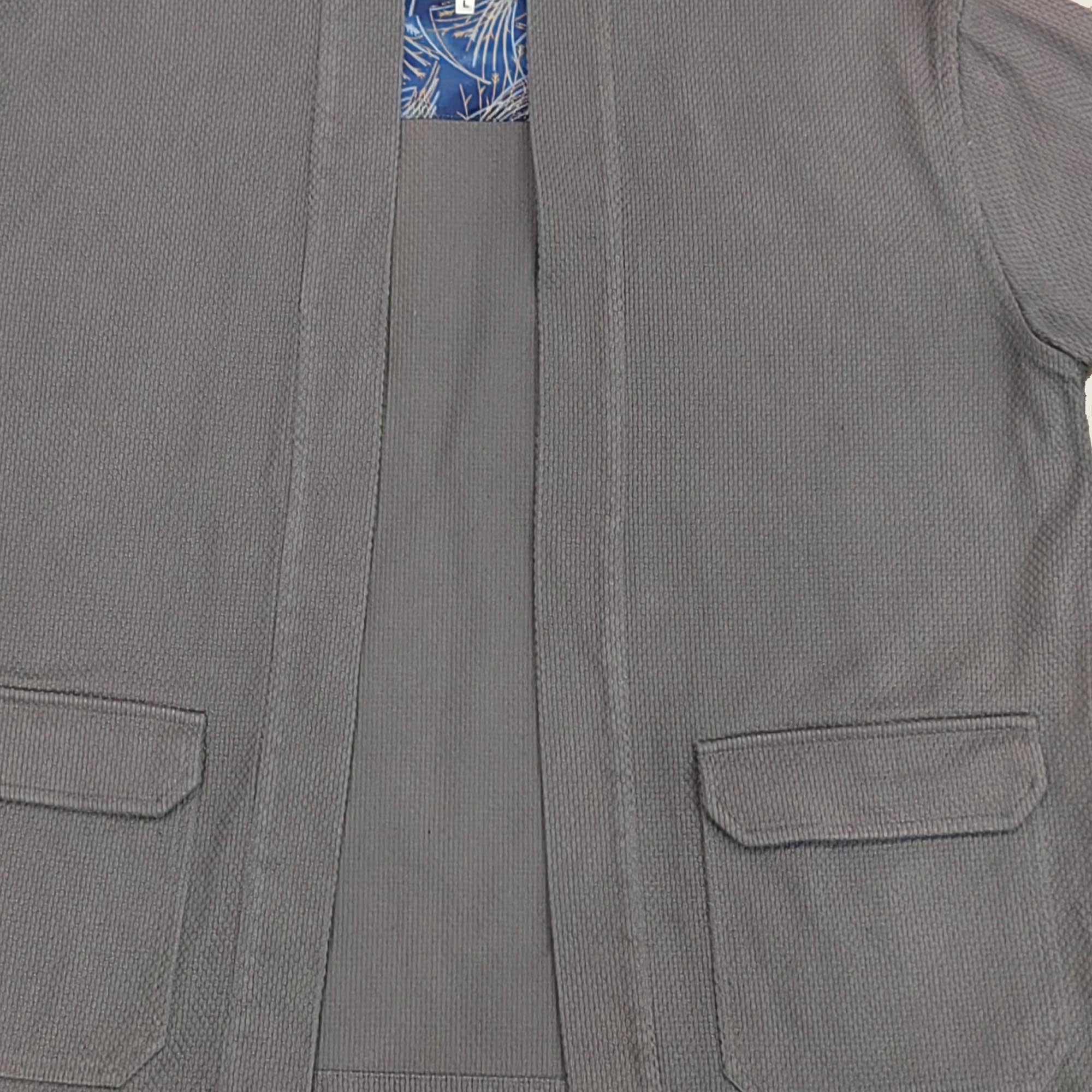 Sashiko kimono jacket Gray color thick cotton sashiko jacket casual kimono jacket unisex