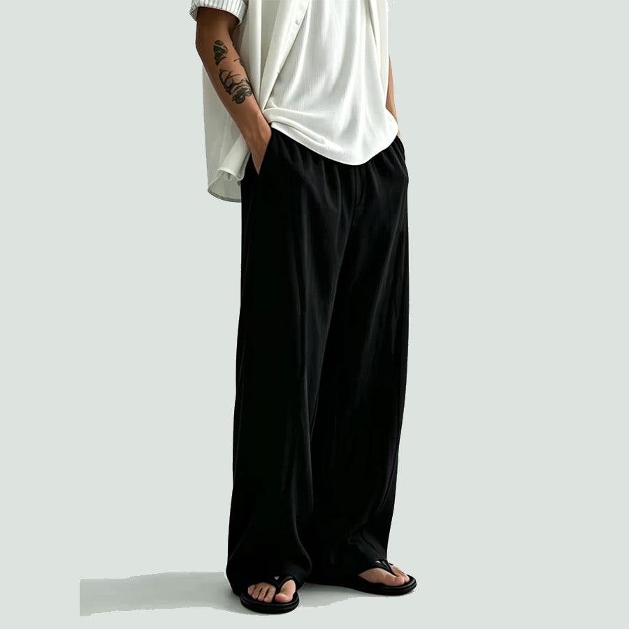 Tencel linen blended pants loose fit unisex pants