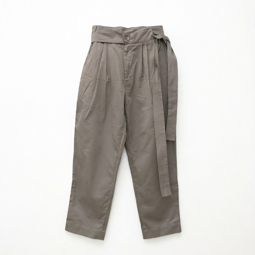 Cotton pants with long belt relax fit trousers unisex pants