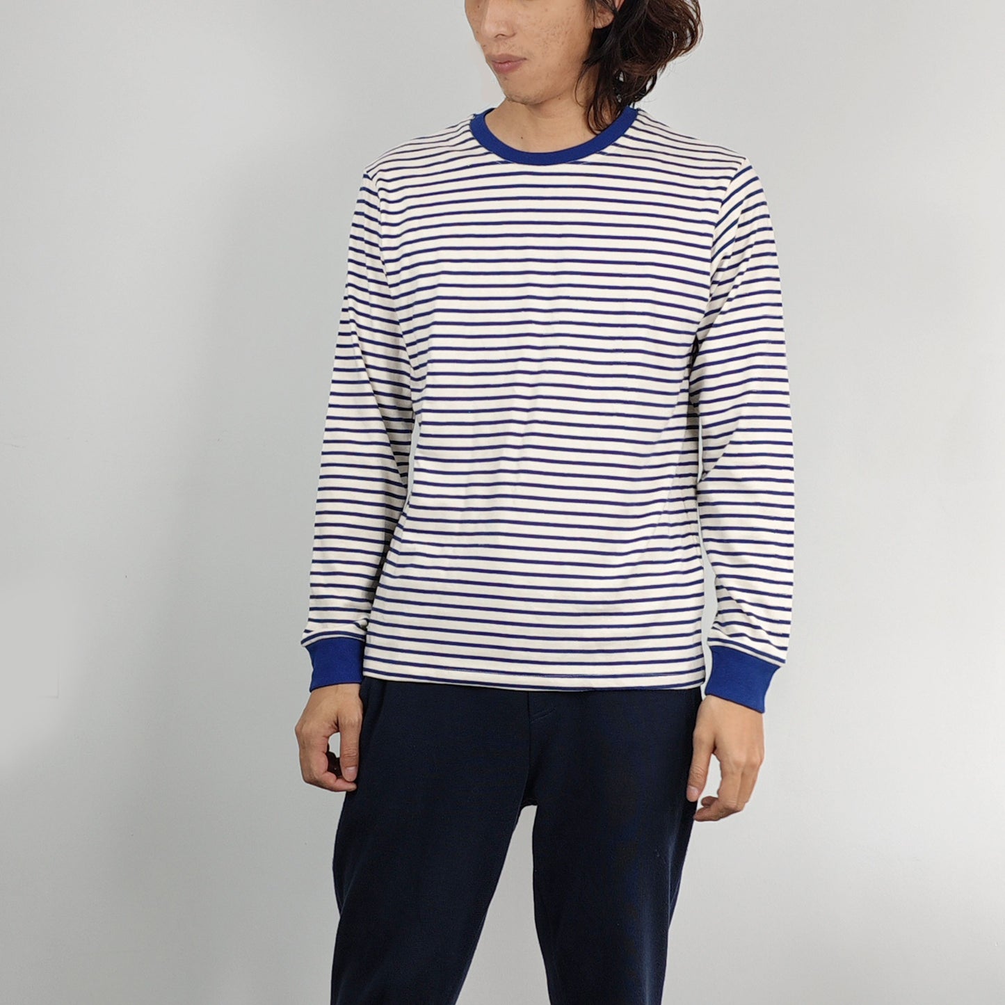 Retro style Striped long sleeves T shirt sailor T shirt regular fit striped jersey top sailor top