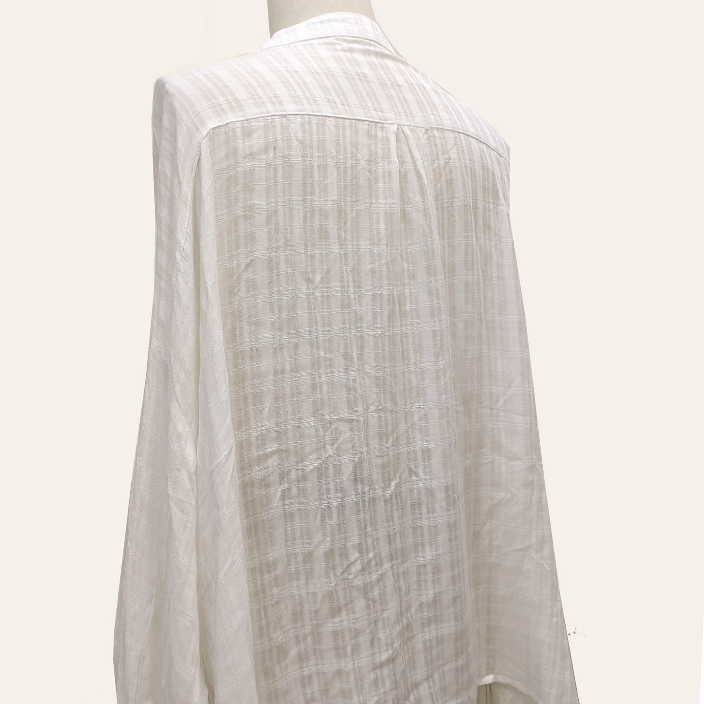 Light weight white blouse checked weave rayon shirt white shirt loose fit