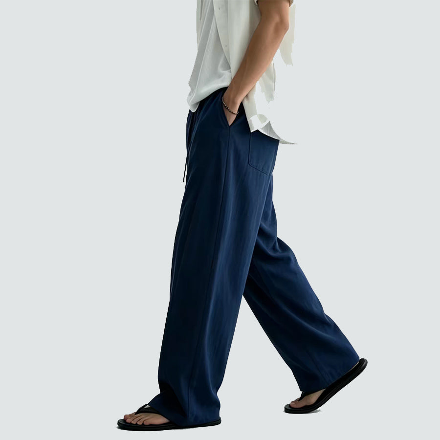 Tencel linen blended pants loose fit unisex pants