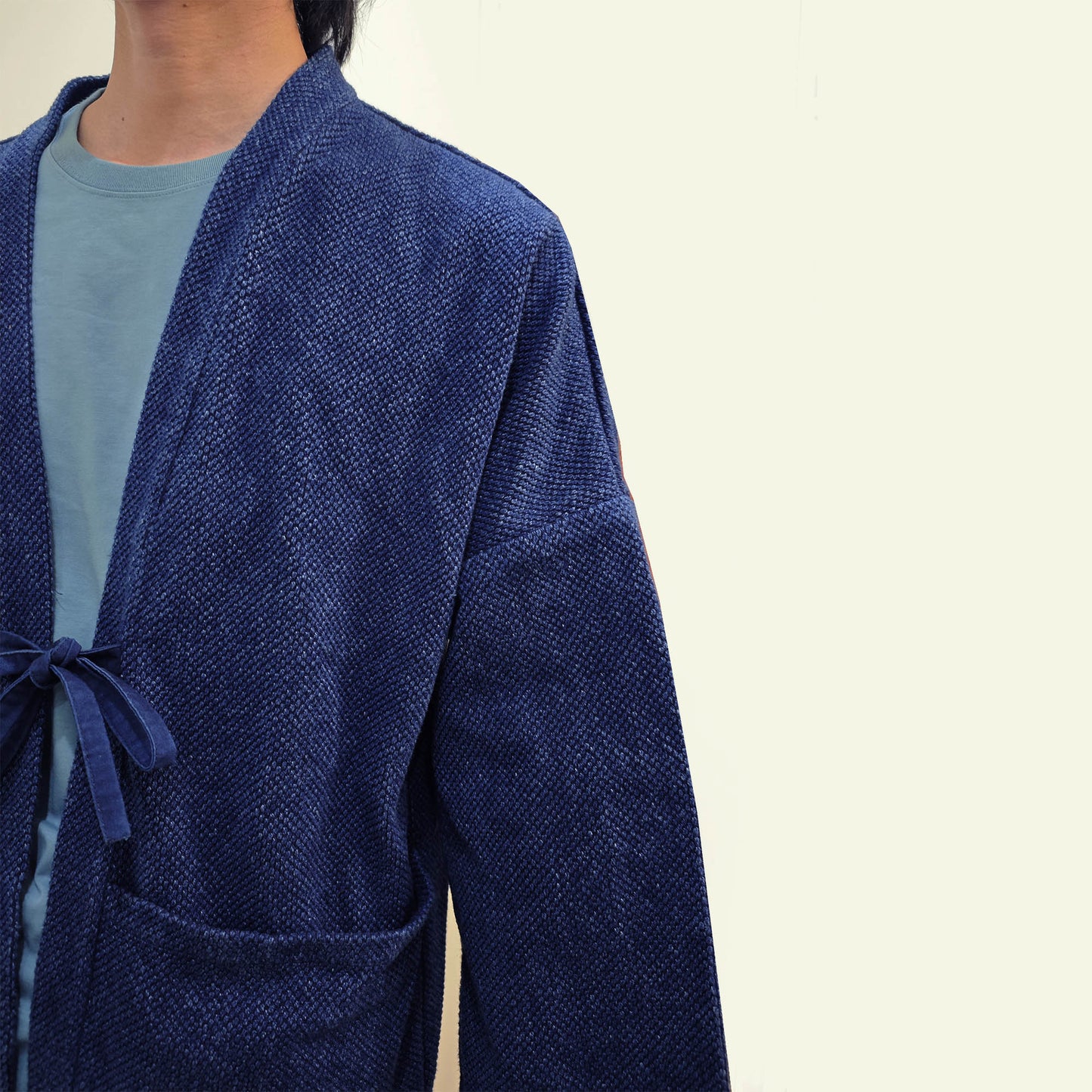 Indigo plant dyed kimono sashiko cotton kimono jacket natural woad dyeing kimono deep blue heavy sashiko cotton jacket