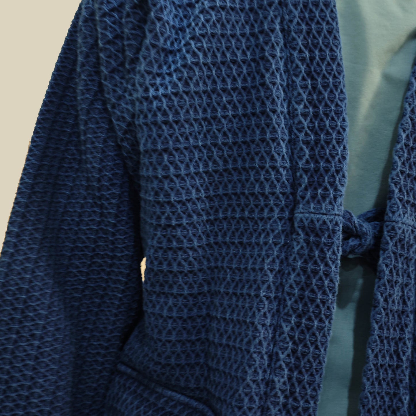 Natural Indigo woad dyeing kimono 3D texture heavy cotton kimono jacket