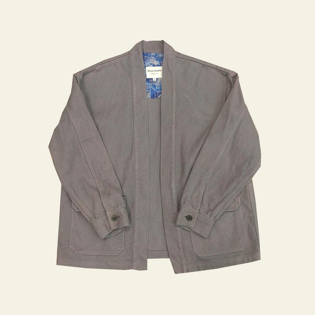 Sashiko kimono jacket Gray color thick cotton sashiko jacket casual kimono jacket unisex