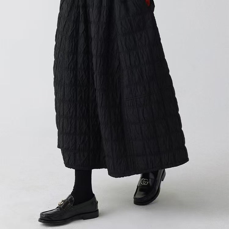 Light weight padded skirt winter midi skirt