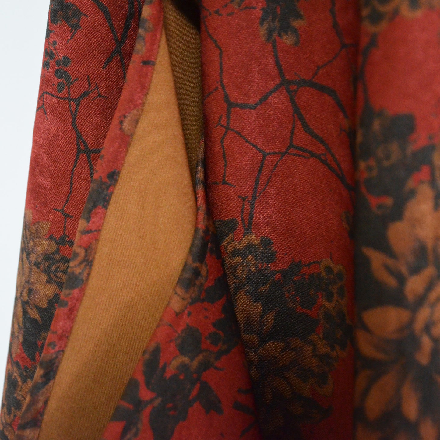 Rust Red Kimono Top Haori Jacket  Hanfu Modified Jacket Kimono Style Japanese Jacket Kimono Vintage Floral Prints Coat Unisex Neza Studio