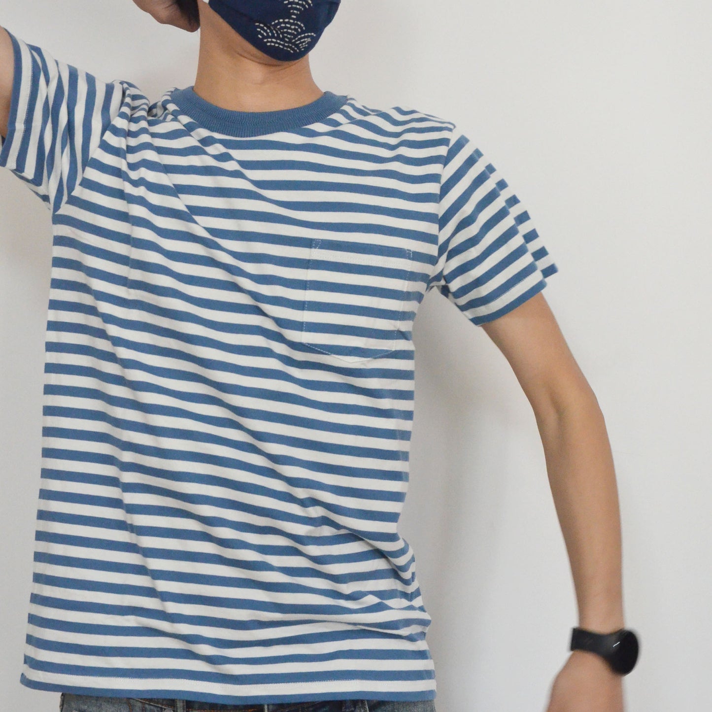 Blue Strips Sailors T-shirt Blue Strips Tees Retro T-shirt Unisex Pocket Tees Cotton Blue striped shirt Sailor T shirt Top Neza Studio
