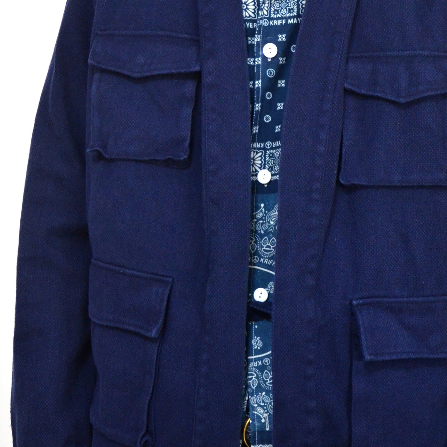 Neza Studio Multi pocket sashiko kimono jacket Indigo blue sashiko jacket loose fit kimono