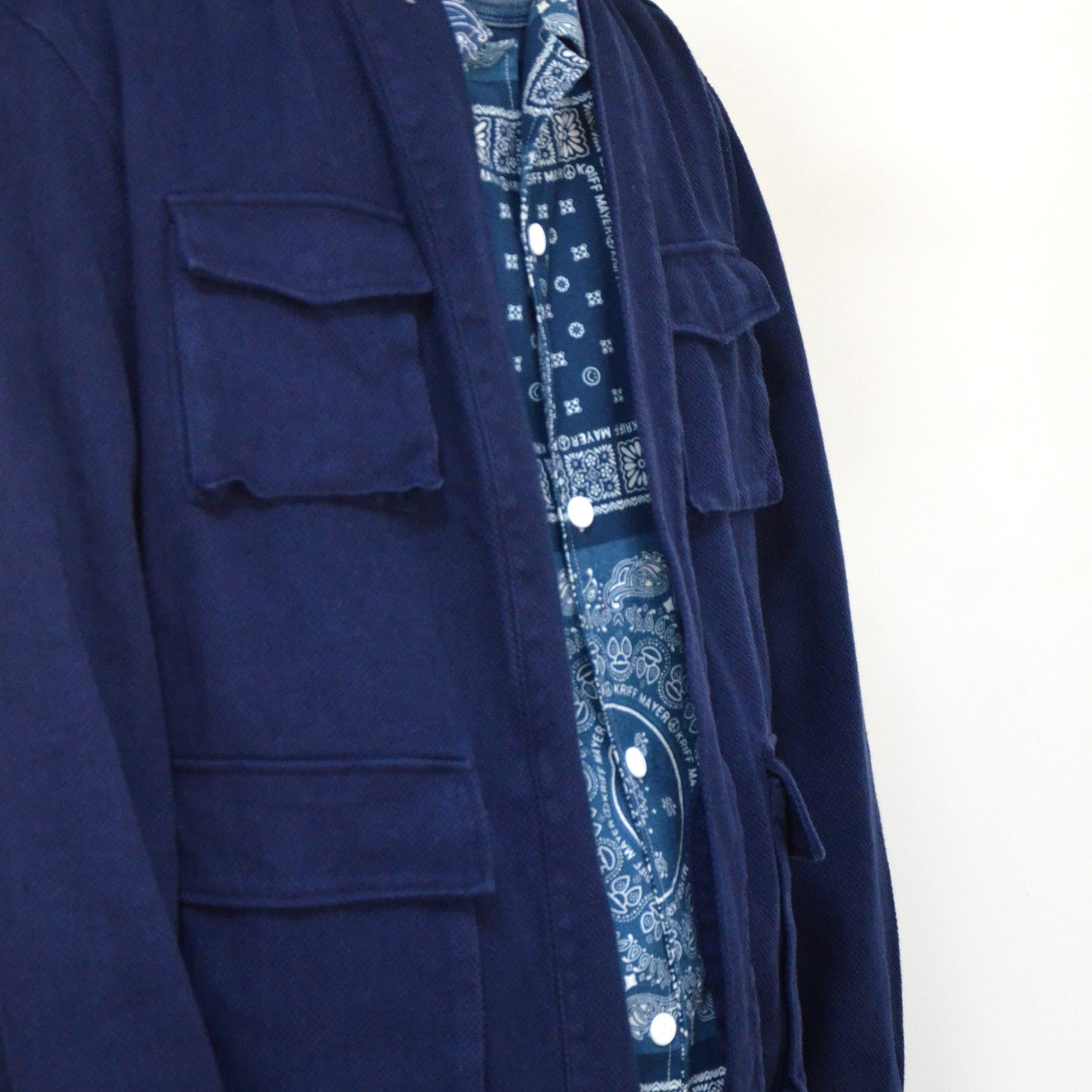 Neza Studio Multi pocket sashiko kimono jacket Indigo blue sashiko jacket loose fit kimono