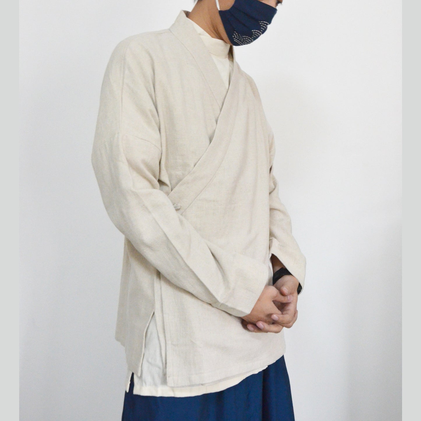 Hanfu Shirt Linen Hanfu drawstring Shirt dress Chinese Hanfu Top Hanfu Linen Kimono Neza Studio Custom Made Kimono Jacket Hanfu Top Modified