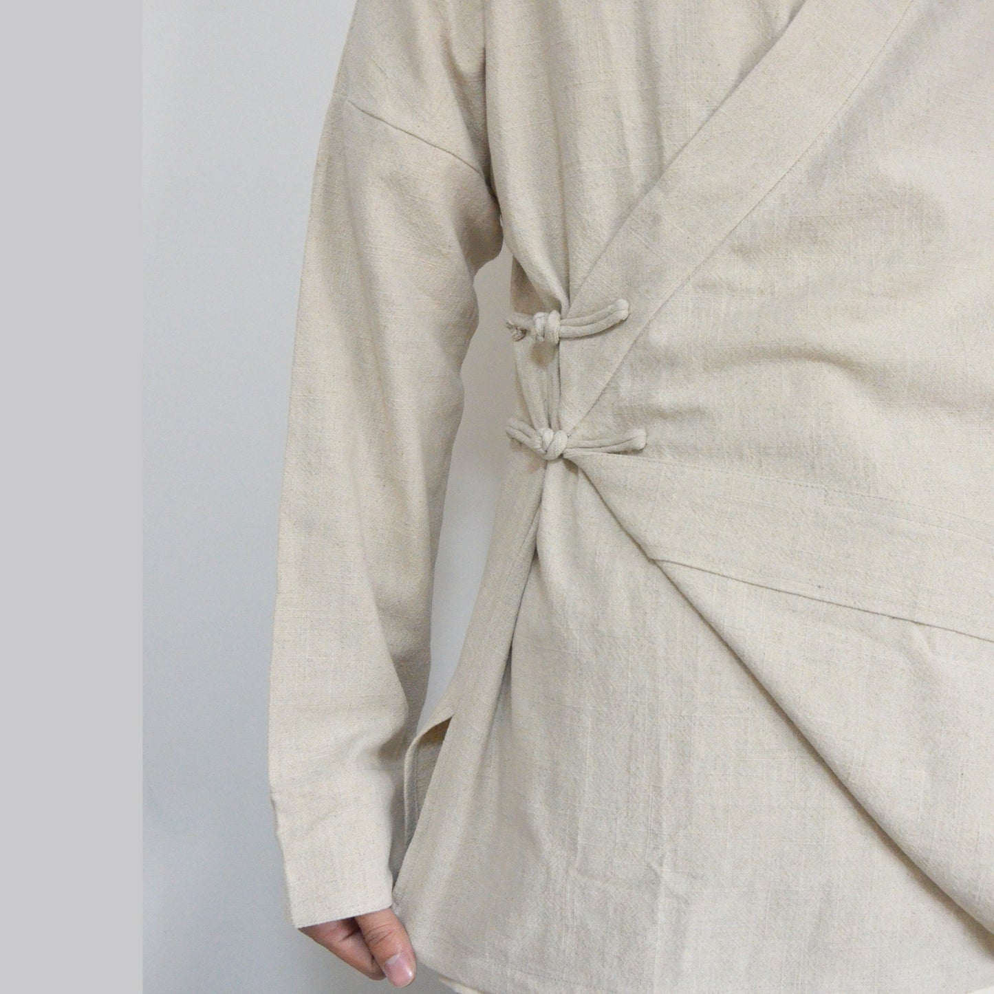 Hanfu Shirt Linen Hanfu drawstring Shirt dress Chinese Hanfu Top Hanfu Linen Kimono Neza Studio Custom Made Kimono Jacket Hanfu Top Modified