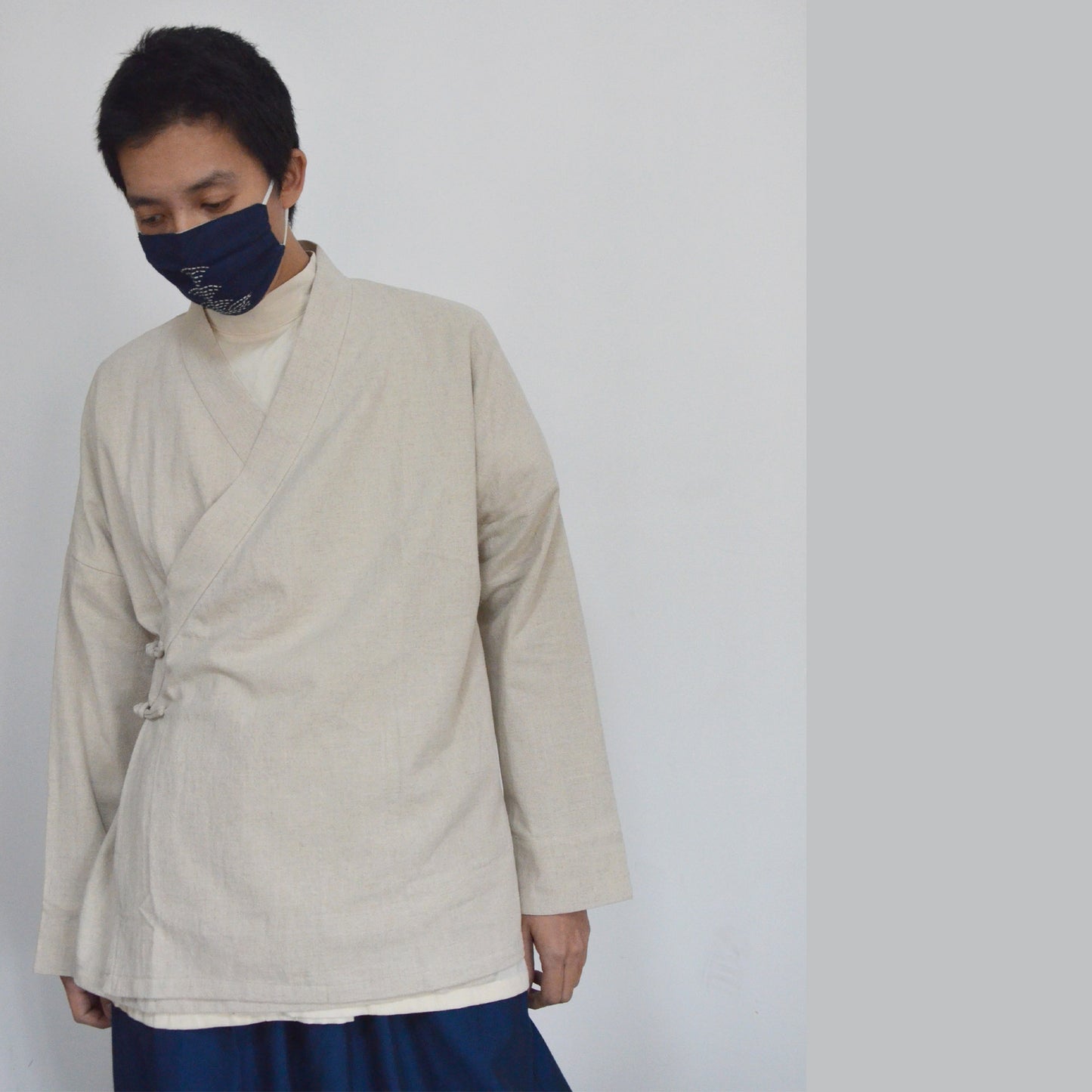 Hanfu Shirt Linen Hanfu drawstring Shirt dress Chinese Hanfu Top Hanfu Linen Kimono Neza Studio Custom Made Kimono Jacket Hanfu Top Modified