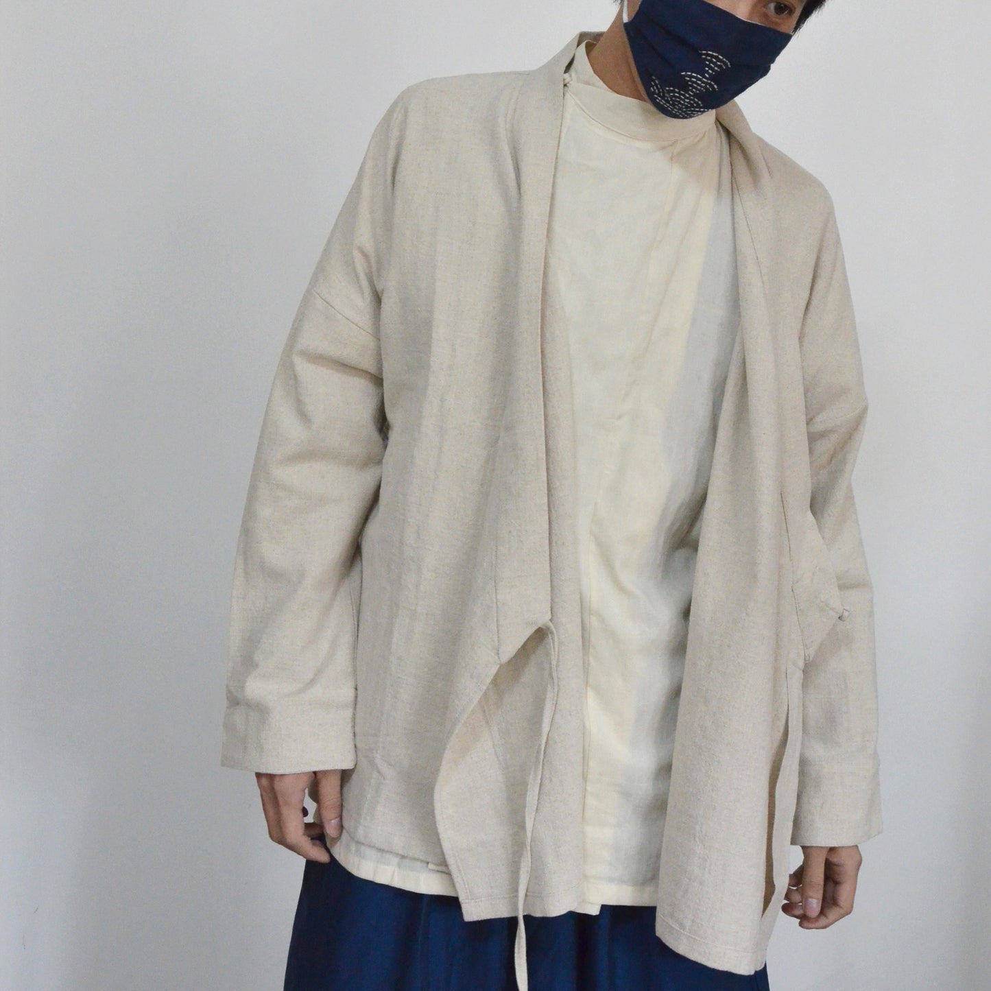 Hanfu Shirt Linen Hanfu drawstring Shirt dress Chinese Hanfu Top Hanfu Linen Kimono Neza Studio Custom Made Kimono Jacket Hanfu Top Modified