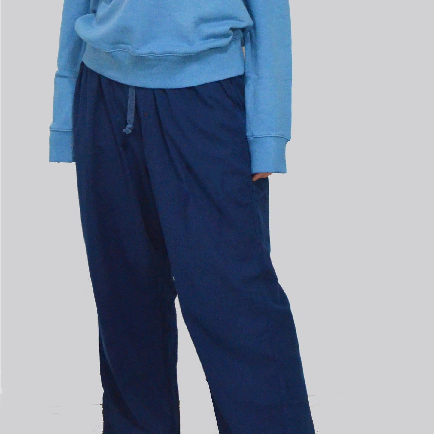 Indigo blue Pants dye trousers natural plant dye cotton pants Unisex Pants with Elastic Band waist Summer Pants