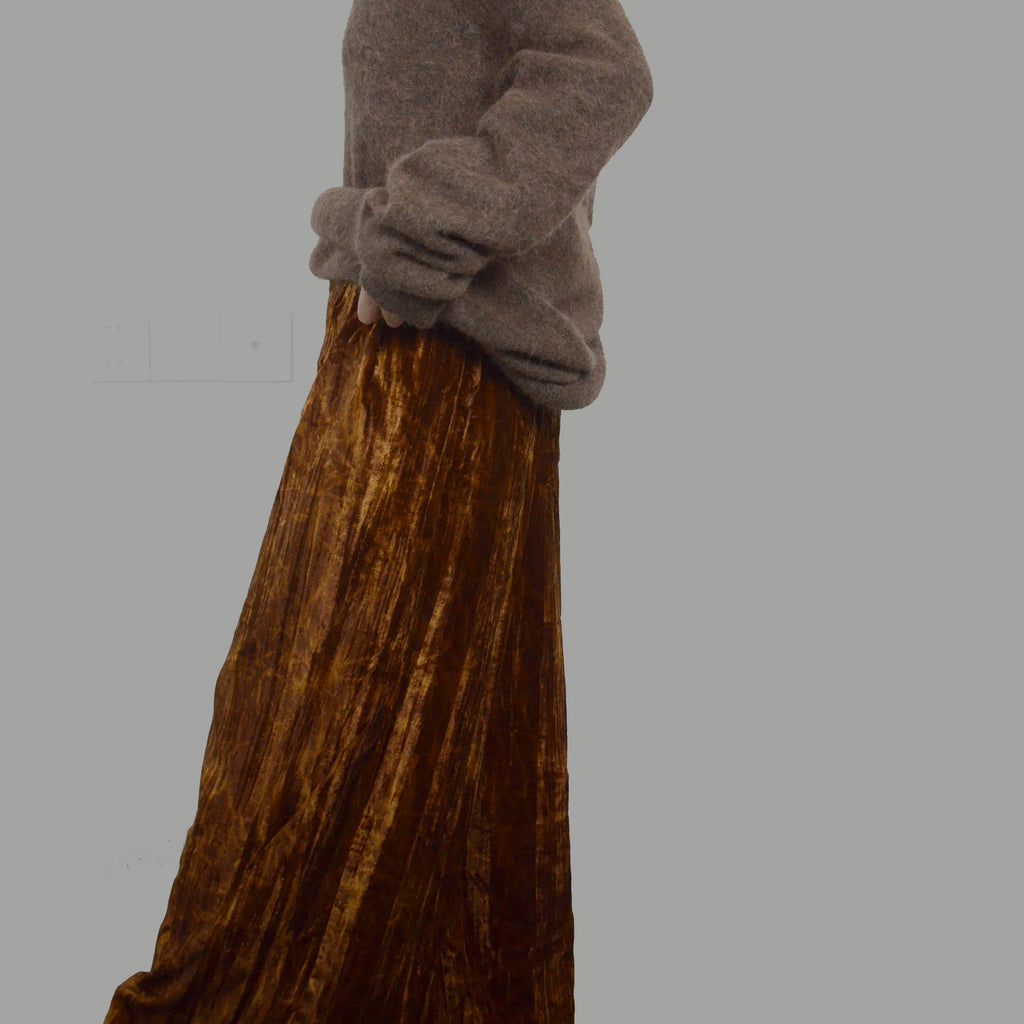 Velvet wide leg pants brownz velvet culottes extra long wide leg pants fix waist band brownz velvet pants