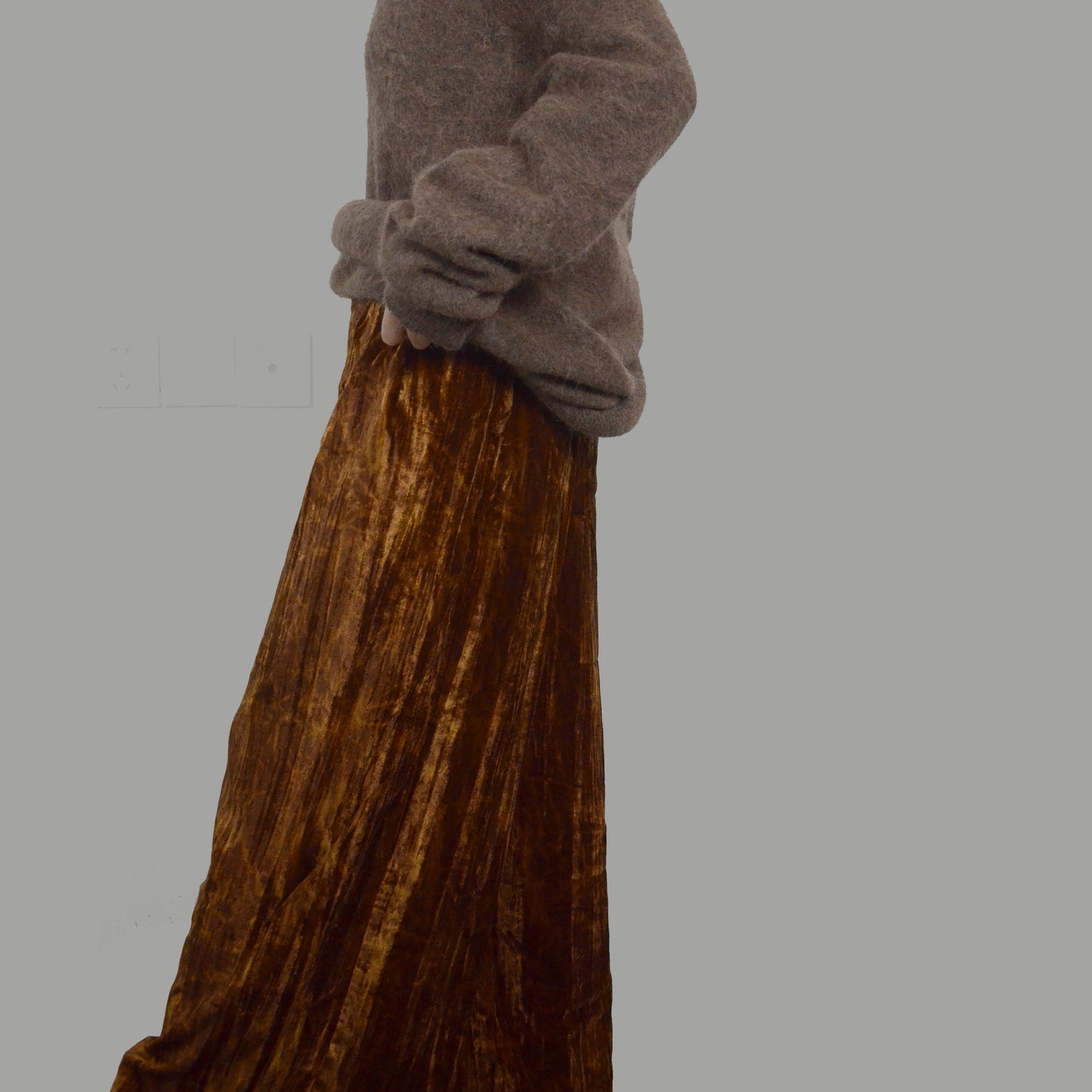 Velvet wide leg pants brownz velvet culottes extra long wide leg pants fix waist band brownz velvet pants