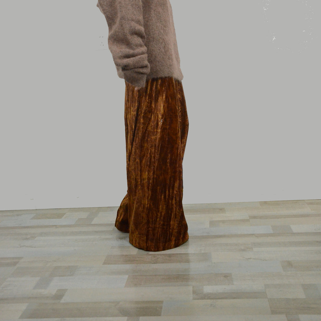 Velvet wide leg pants brownz velvet culottes extra long wide leg pants fix waist band brownz velvet pants
