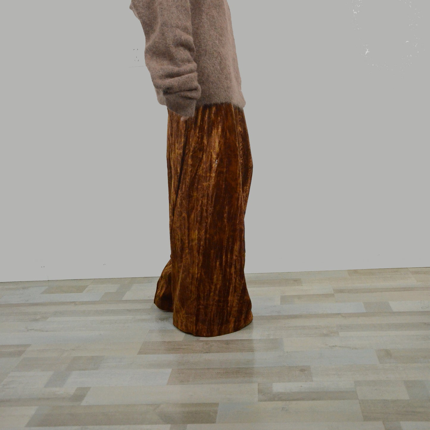 Velvet wide leg pants brownz velvet culottes extra long wide leg pants fix waist band brownz velvet pants
