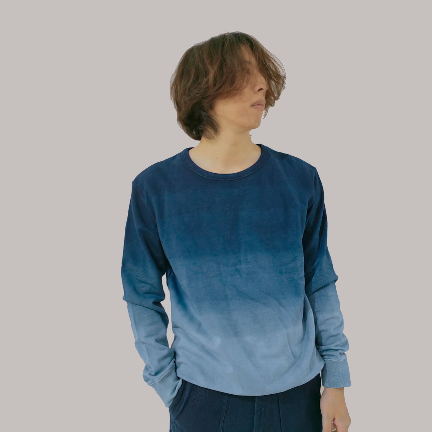 Indigo Blue Gradient dyed sweater Plant dye sweater Indigo blue sweater natural dyed sweater indigo blue jumper blue dyed pullover