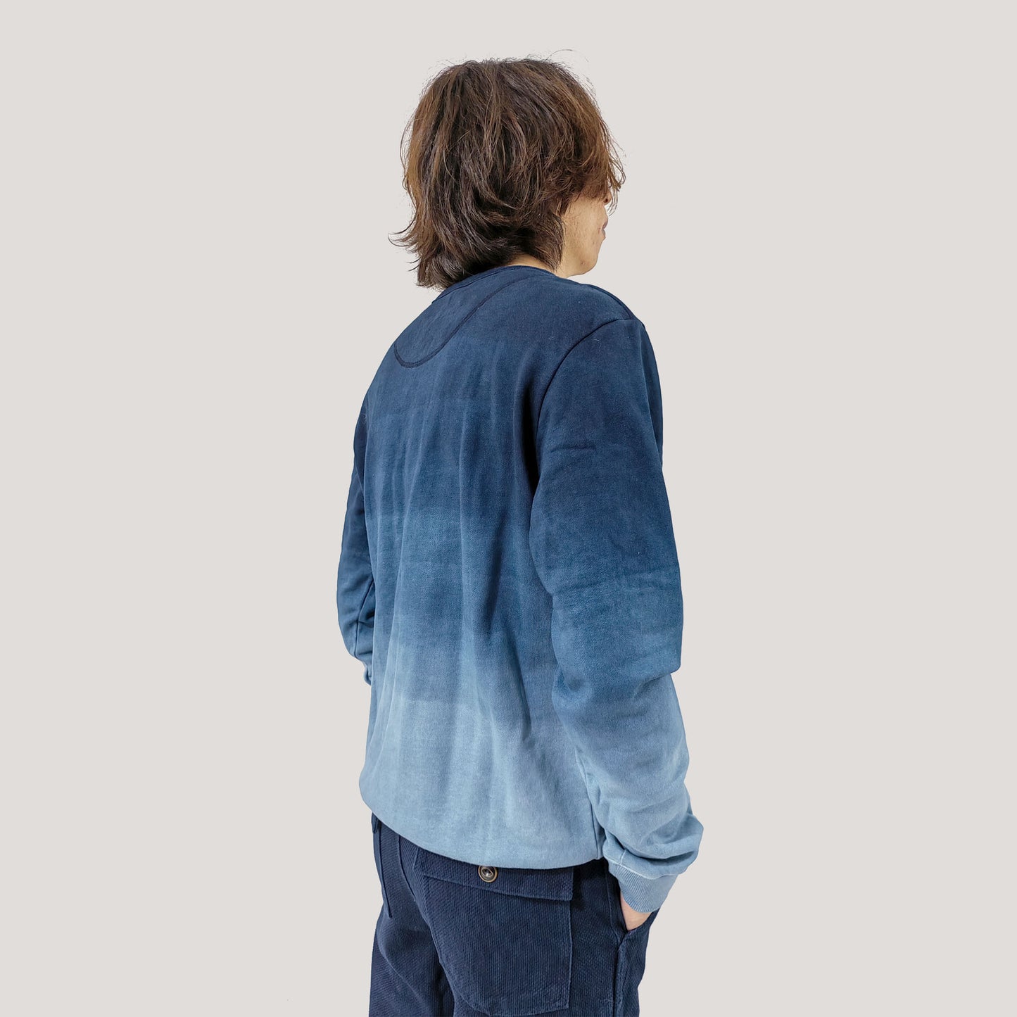 Indigo Blue Gradient dyed sweater Plant dye sweater Indigo blue sweater natural dyed sweater indigo blue jumper blue dyed pullover