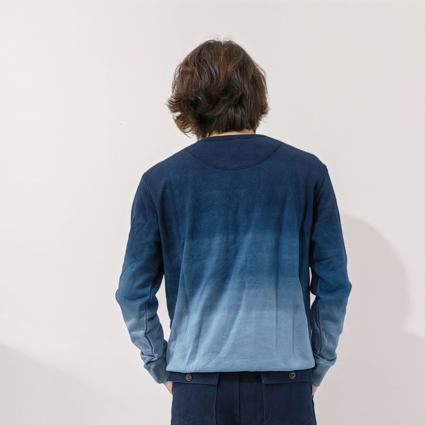 Indigo Blue Gradient dyed sweater Plant dye sweater Indigo blue sweater natural dyed sweater indigo blue jumper blue dyed pullover