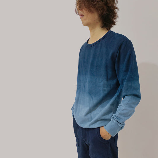 Indigo Blue Gradient dyed sweater Plant dye sweater Indigo blue sweater natural dyed sweater indigo blue jumper blue dyed pullover